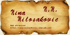 Nina Milošaković vizit kartica